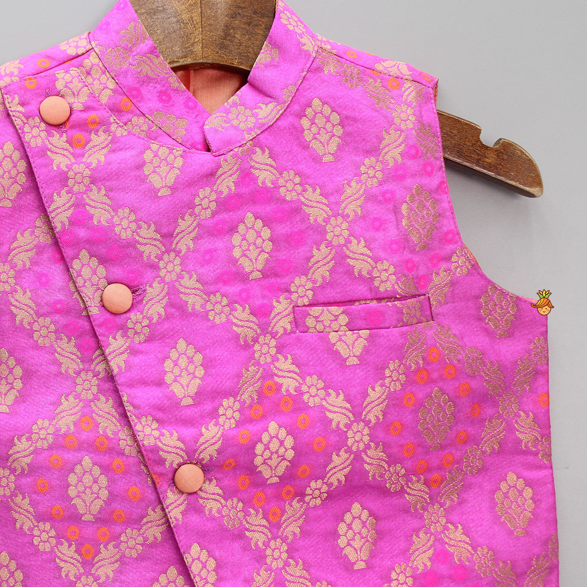 Pre Order: Brocade Embroidered Pink Jacket