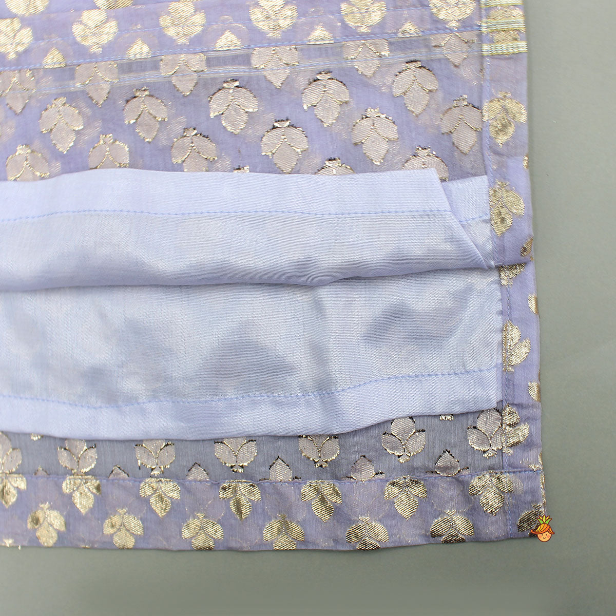Pre Order: Chanderi Embroidered Kurti With Palazzo And Dupatta