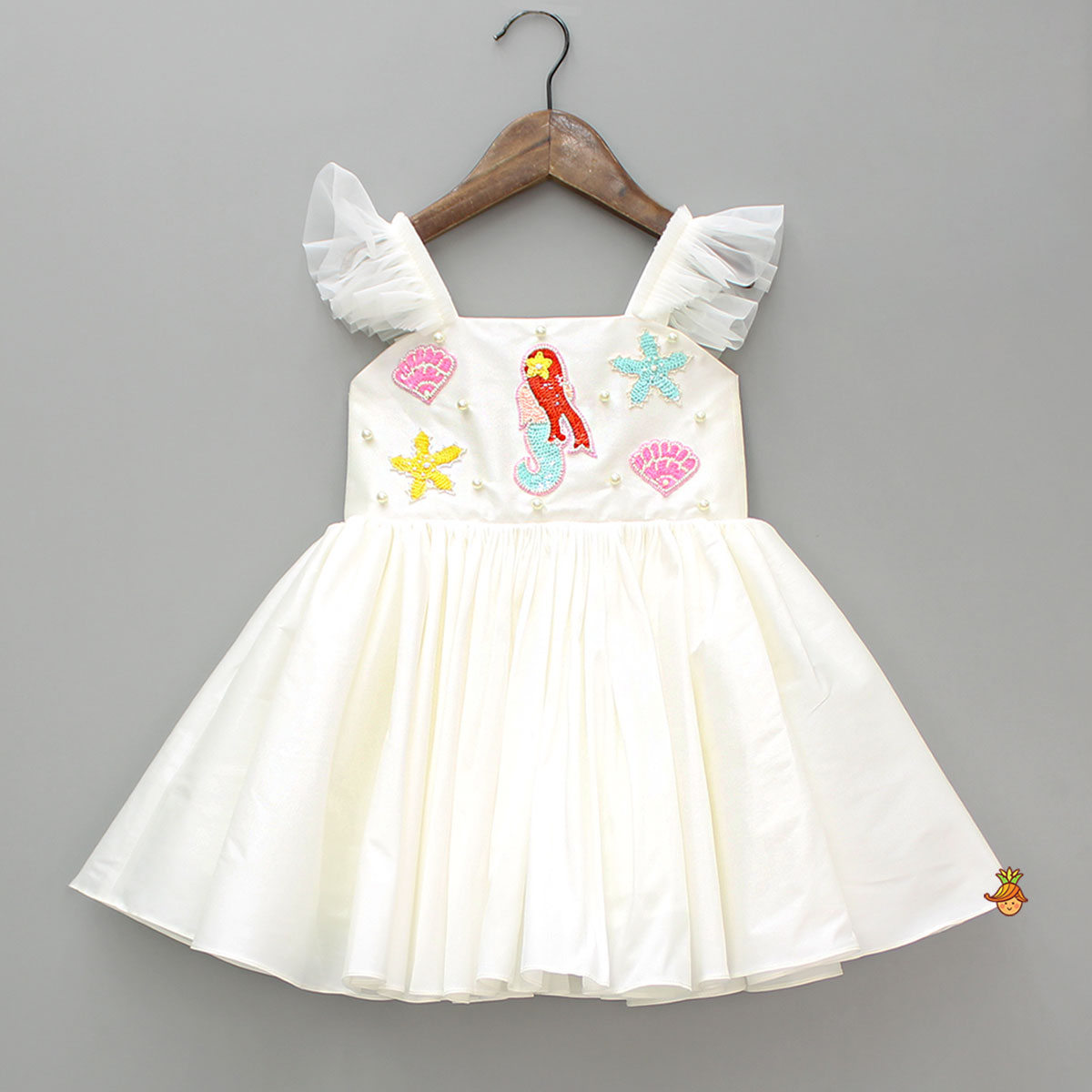 Pre Order: Mermaid Themed Flared Dress With Bowie Headband