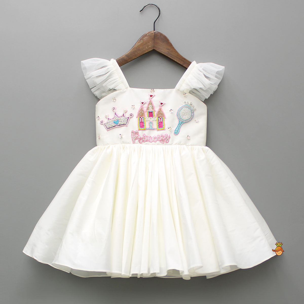 Pre Order: Off White Flared Dress With Bowie Headband