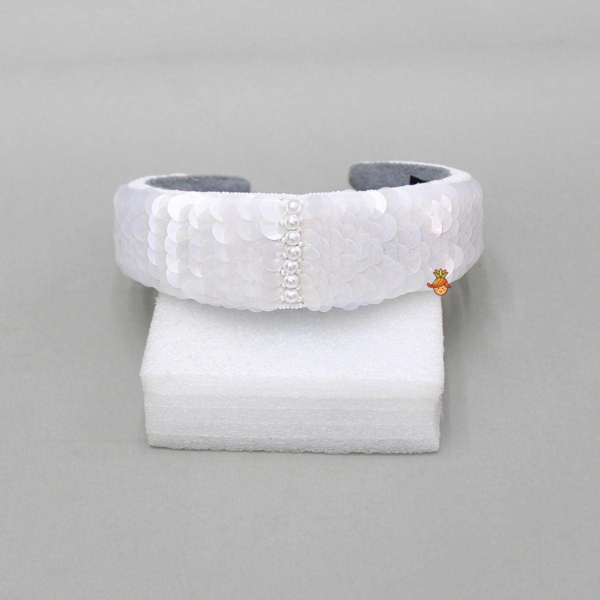 Hand Embroidered White Hairband