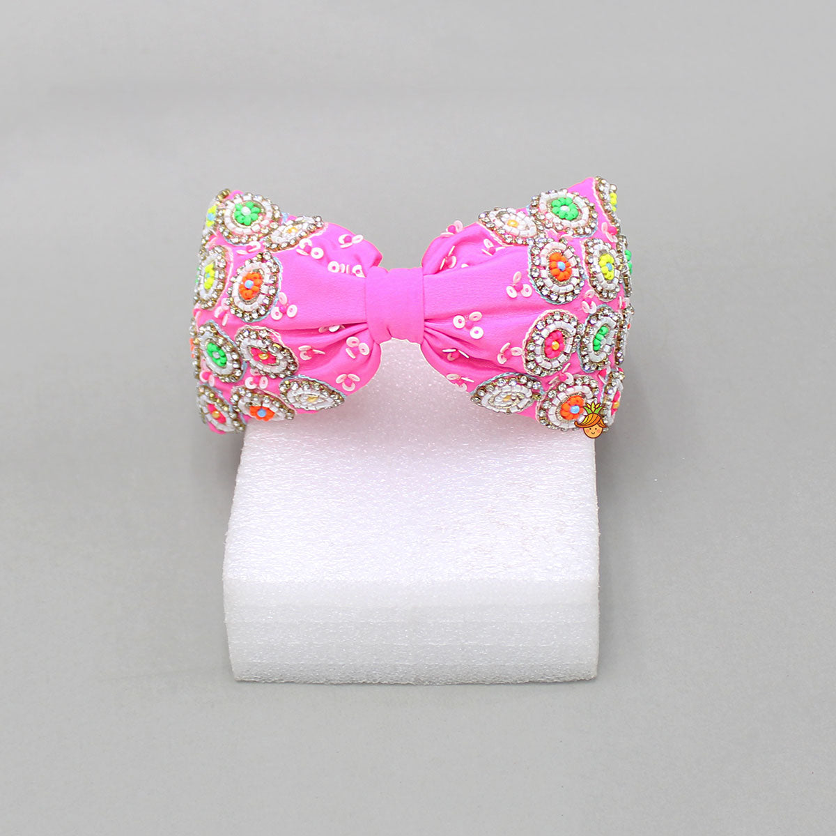 Hand Embroidered Pink Hairband