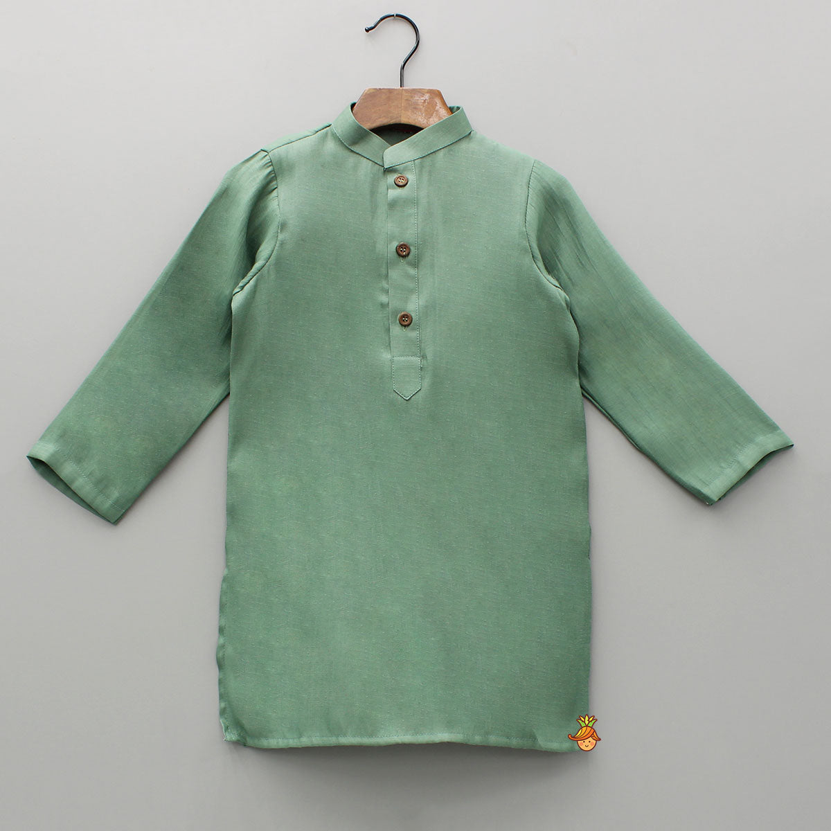 Pre Order: Green Kurta With Printed Jacket And Pyjama