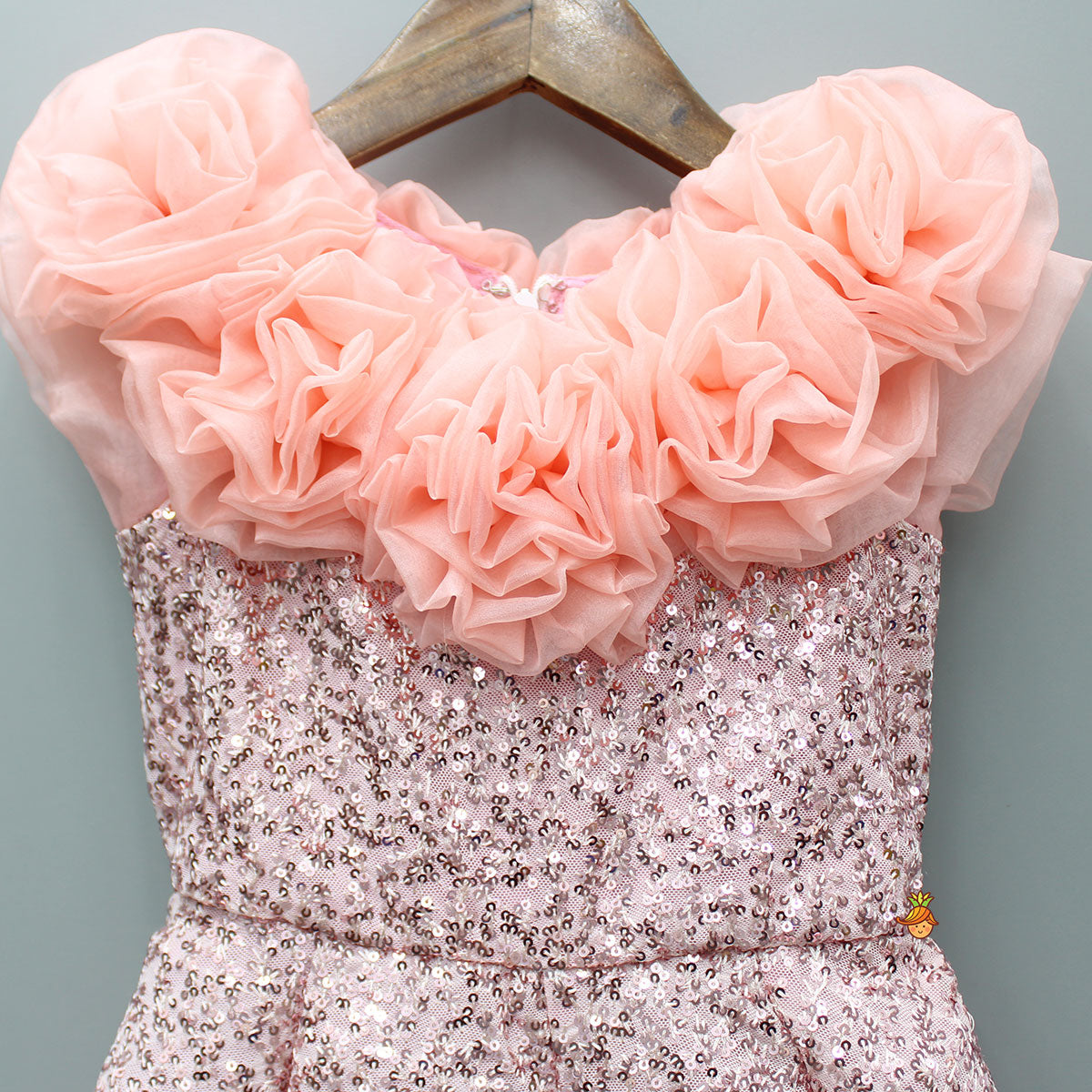 Pre Order: Sequin Detail Flared Pink Gown