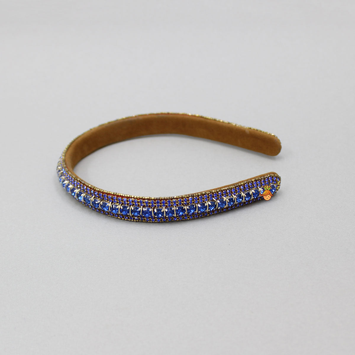 Blue Artificial Stones Embellished Hairband