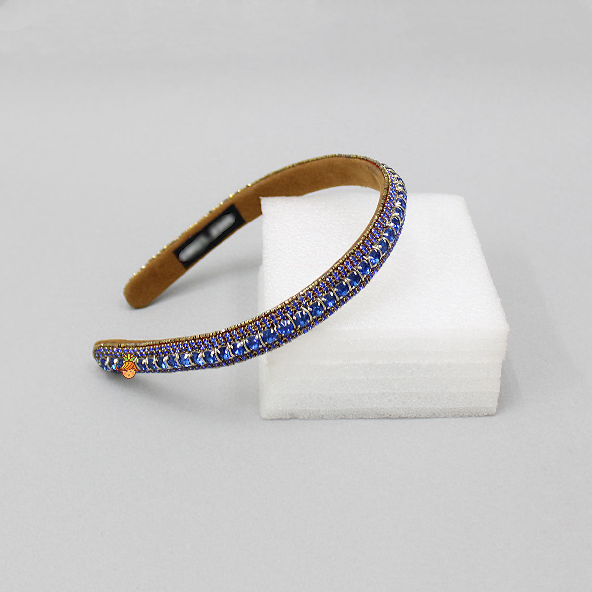 Blue Artificial Stones Embellished Hairband