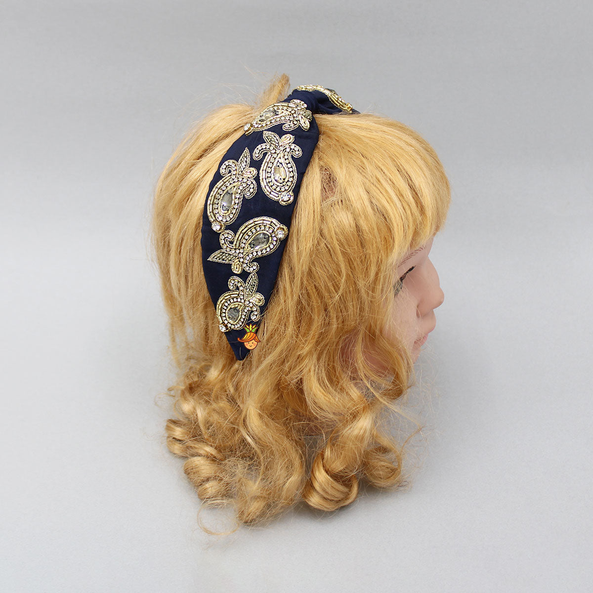 Artificial Stones Embroidered Hairband