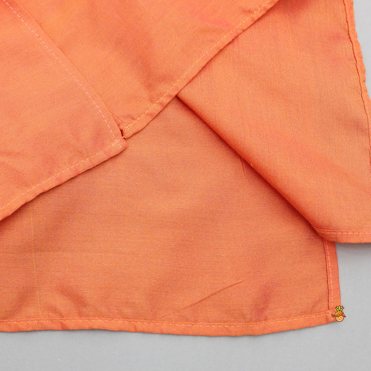 Pre Order: Orange Kurta And Multicolour Jacket With Pyjama