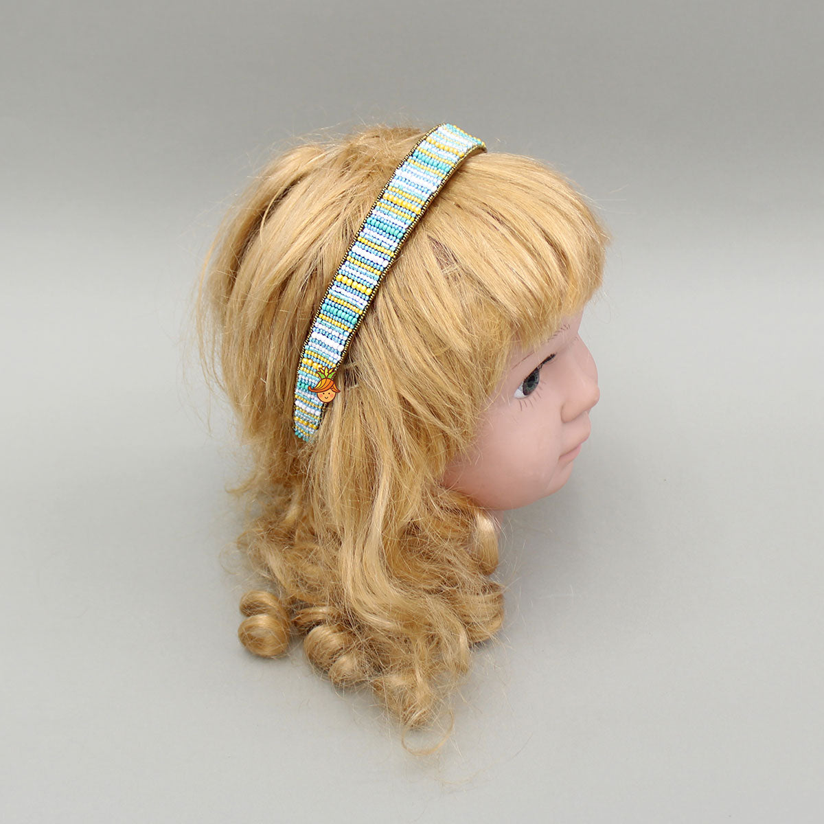 Multicoloured Bead Embellished Brown Hairband