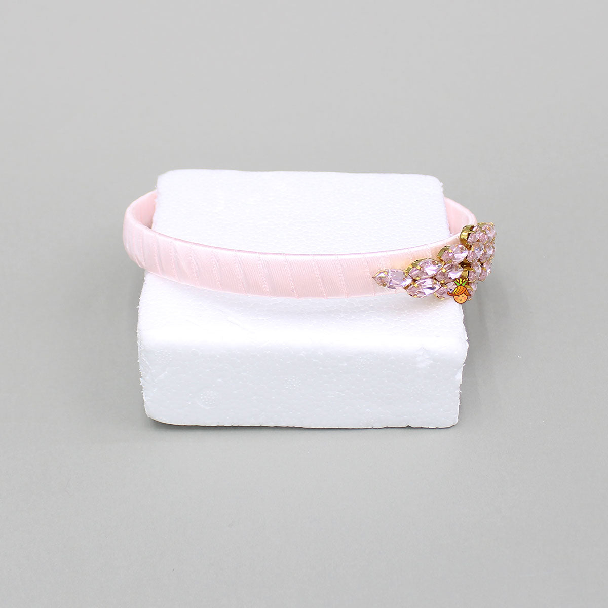 Pink Artificial Stones Embellished Hairband