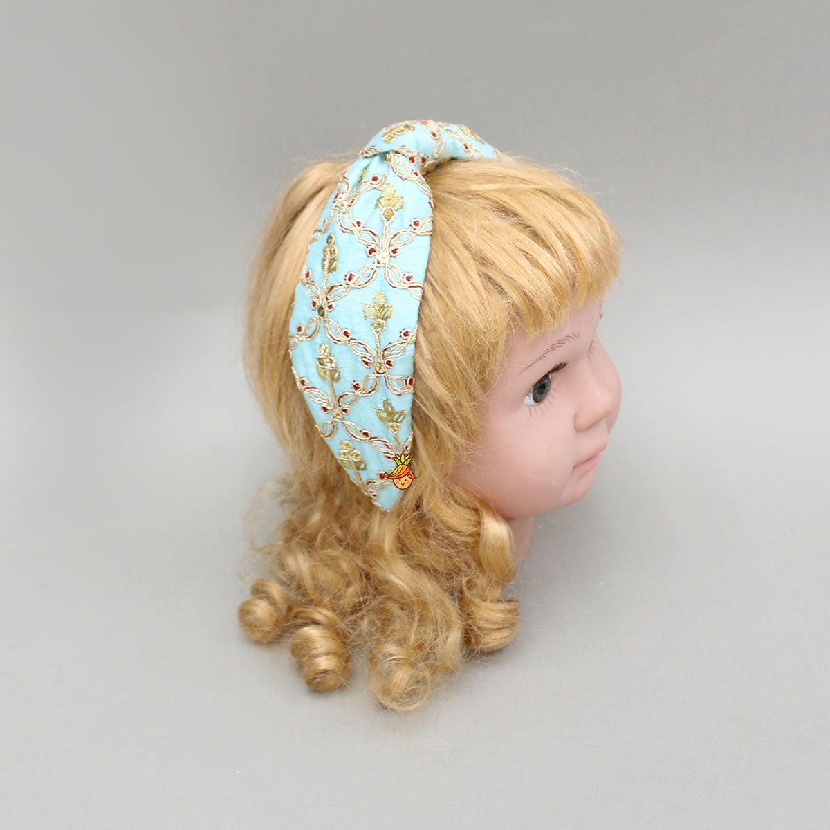 Blue Embroidered Hairband