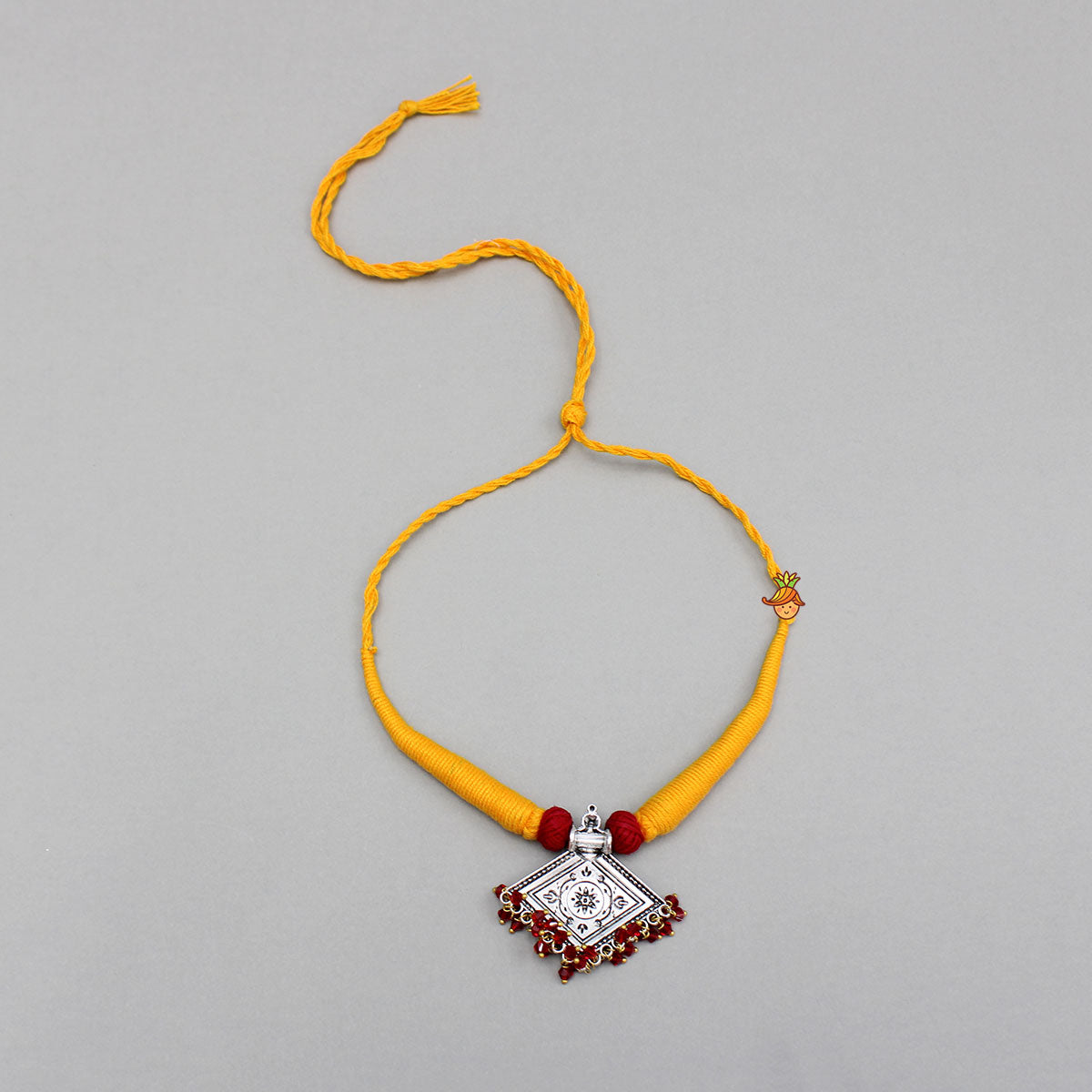 Yellow Necklace With Beautiful Embellished Pendant