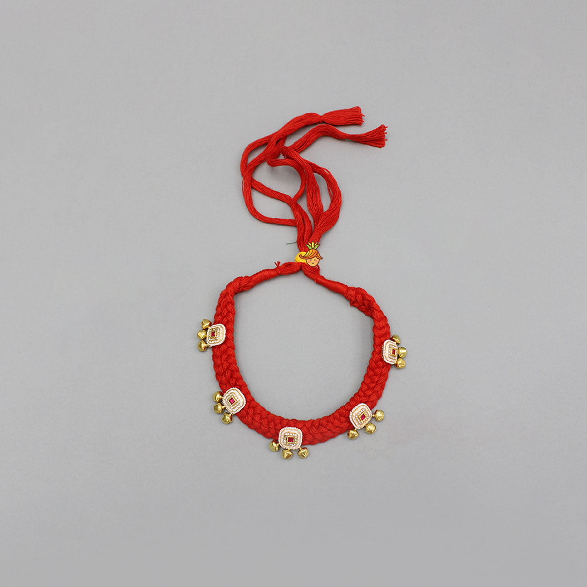 Red Choker Necklace And Earrings With Elegant Embellishments