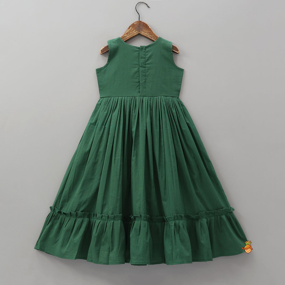 Pre Order: Green Multicolour Floral Embroidered Kurti