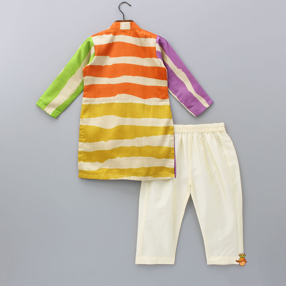 Pre Order: Multicoloured Striped Kurta And Pyjama