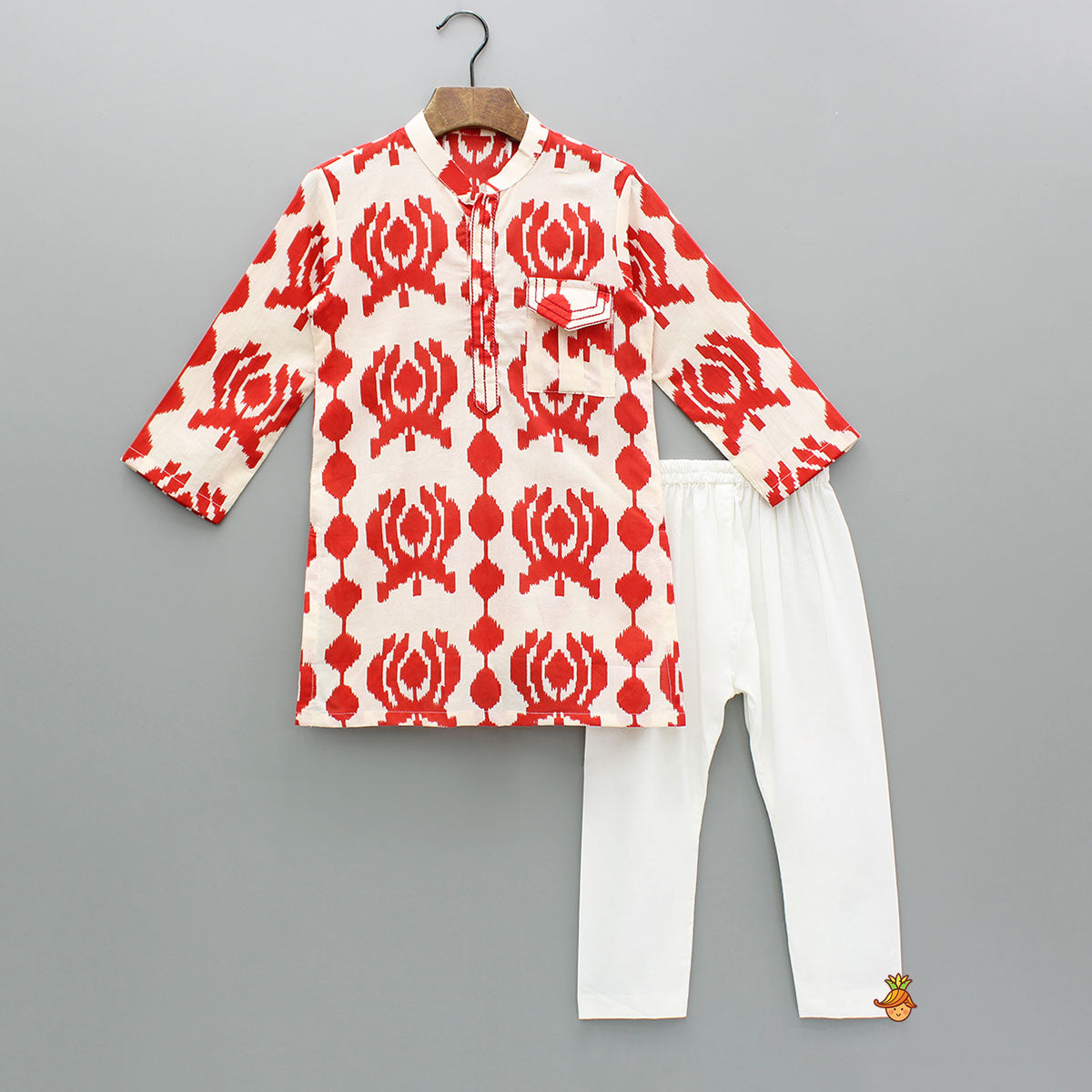 Pre Order: Dual Toned Printed Kurta And Pyjama