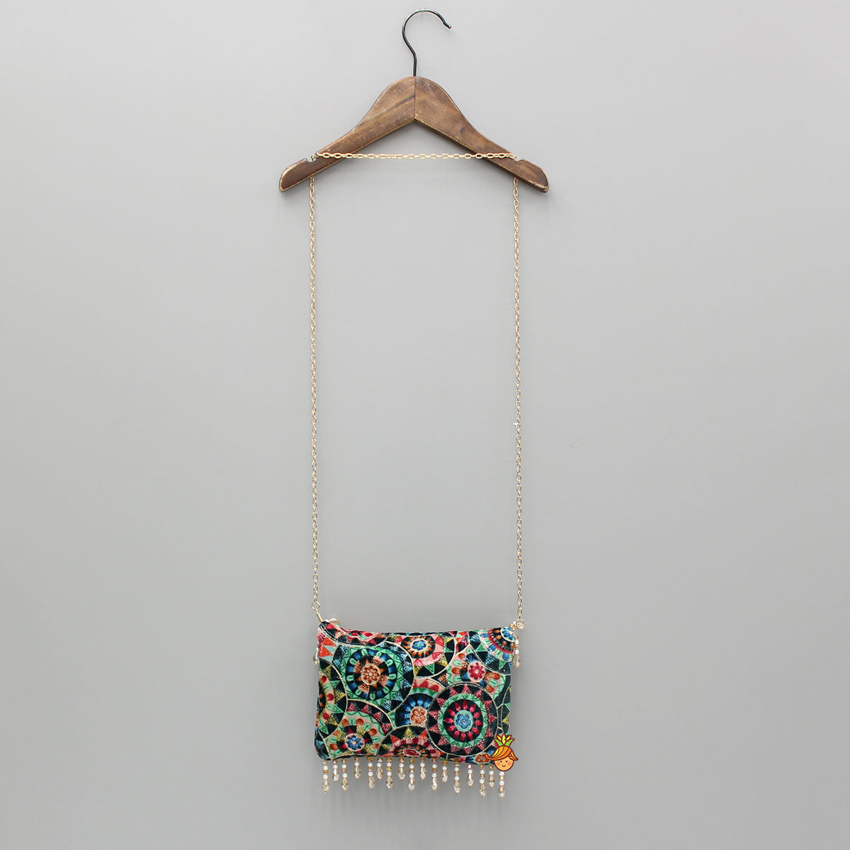 Multicoloured Printed And Embroidered Sling Bag