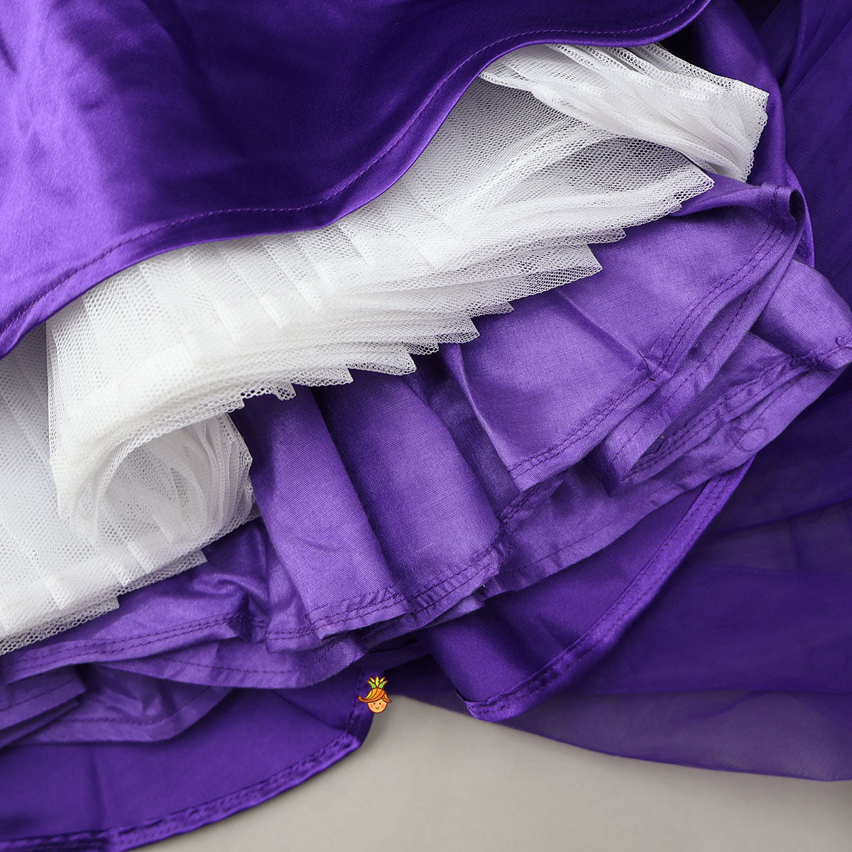 Purple One Shoulder High Low Dress With Matching Hair Clip And Detachable Bow