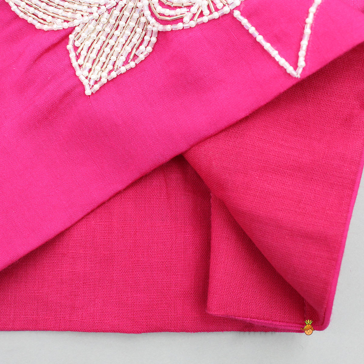 Pre Order: Lotus Embroidered Pink Top With Lehenga