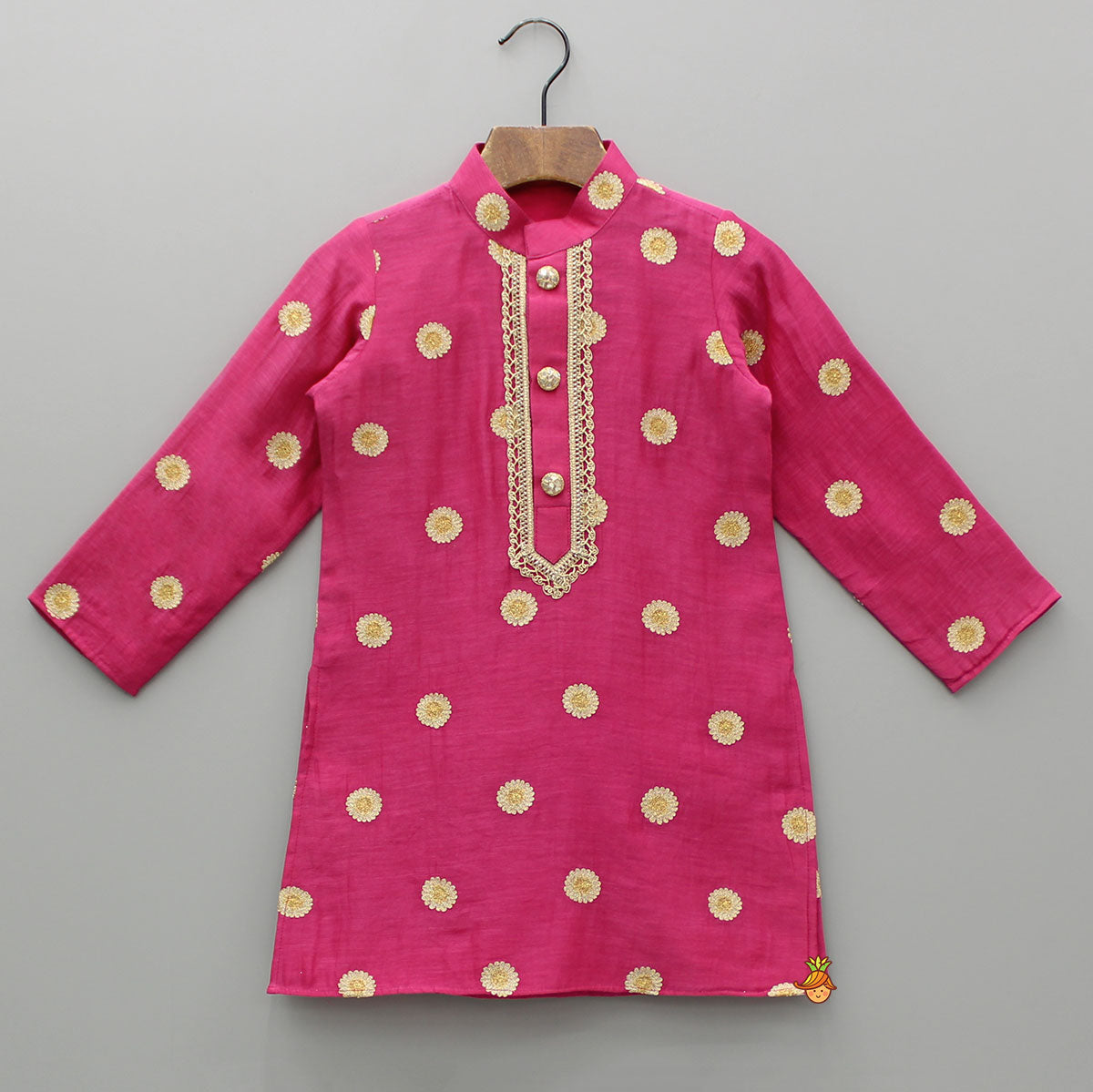 Pre Order: Embroidered Pink Kurta And Pyjama