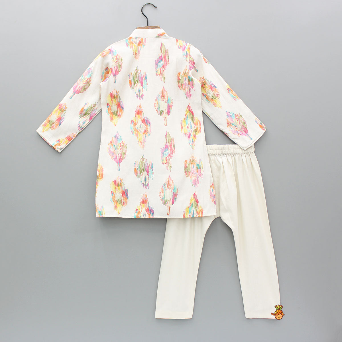 Pre Order: Printed Multicolour Pleated Kurta And Pyjama