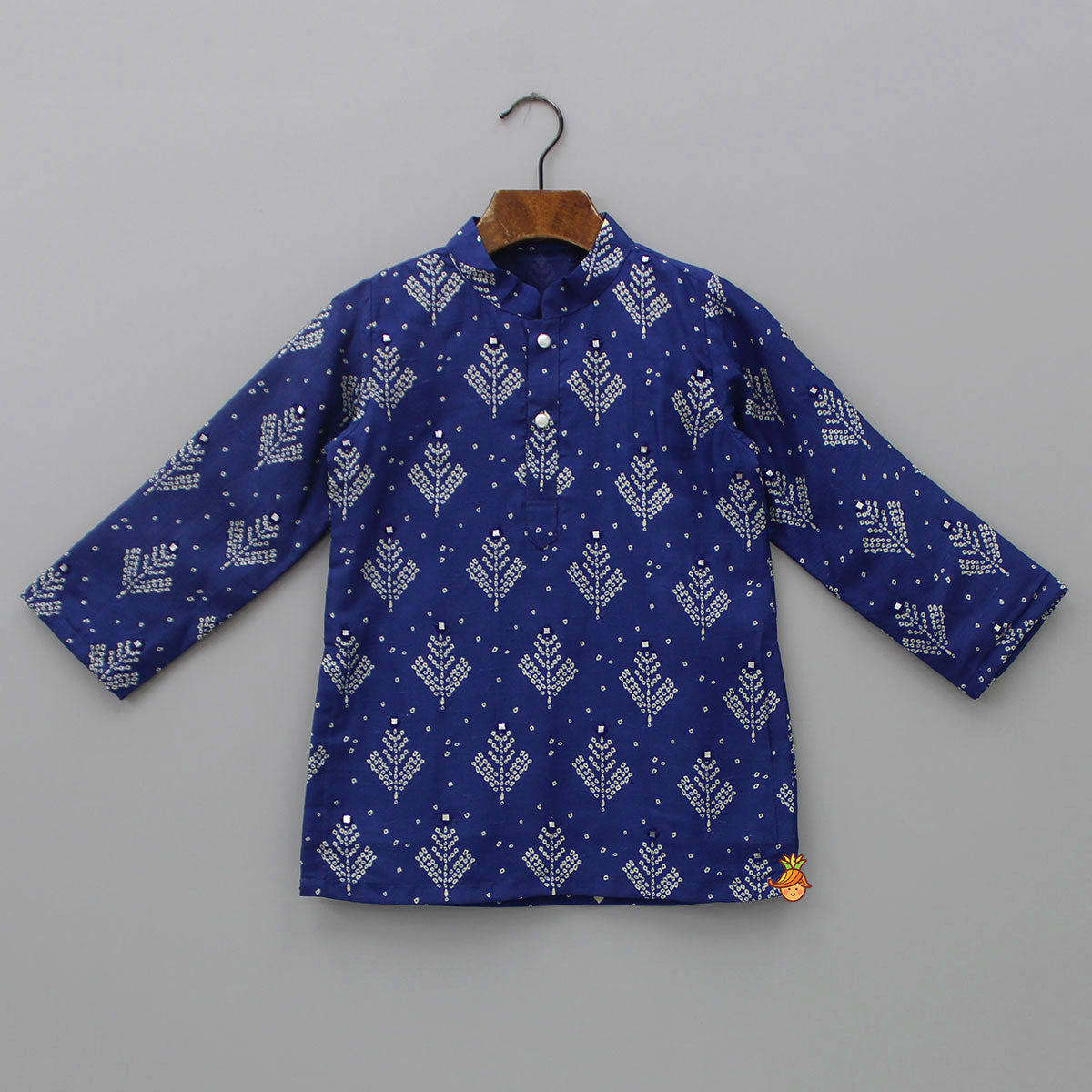 Printed Blue Kurta And Pyjama