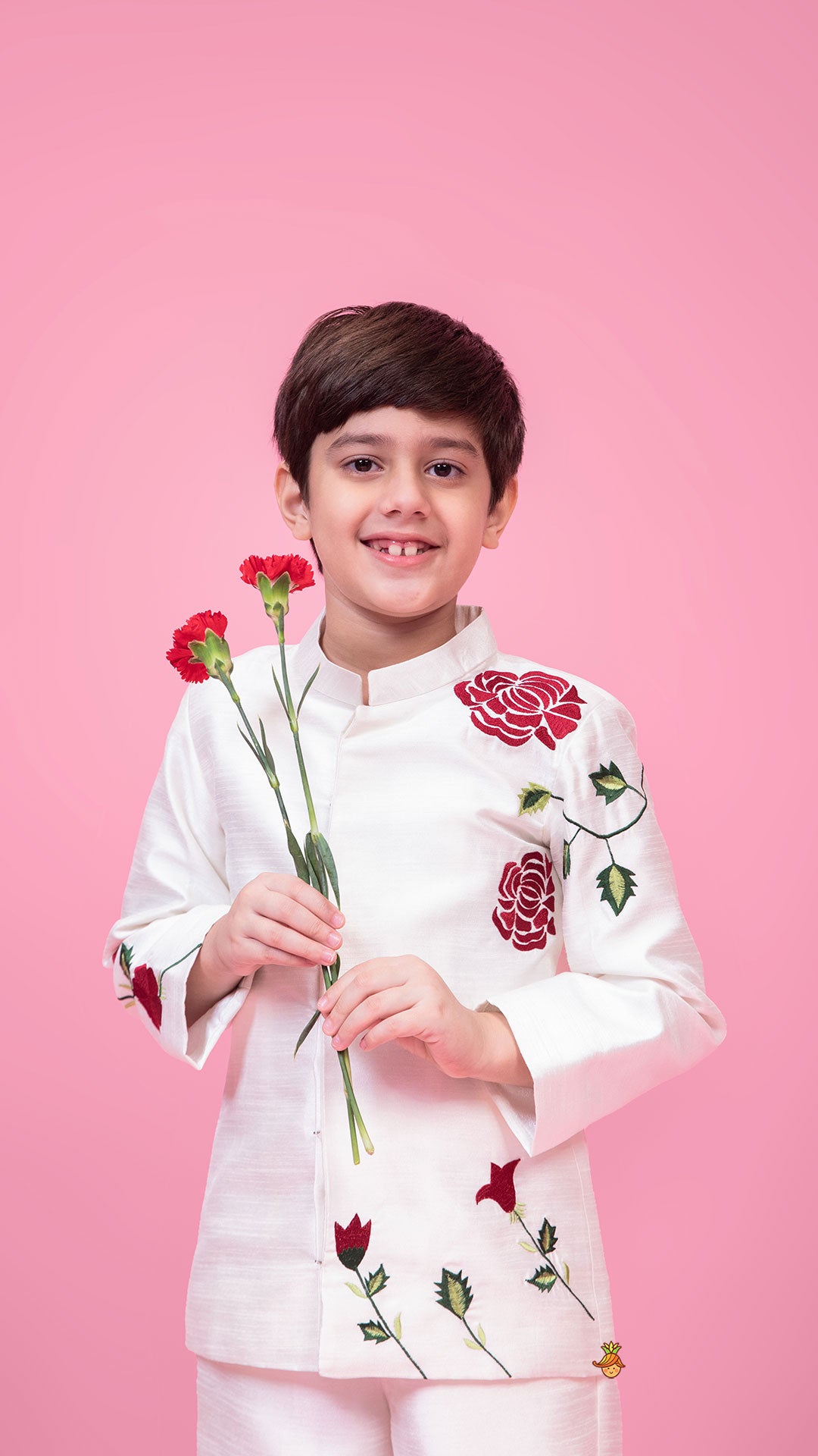 Pre Order: Embroidered White Sherwani With Pant