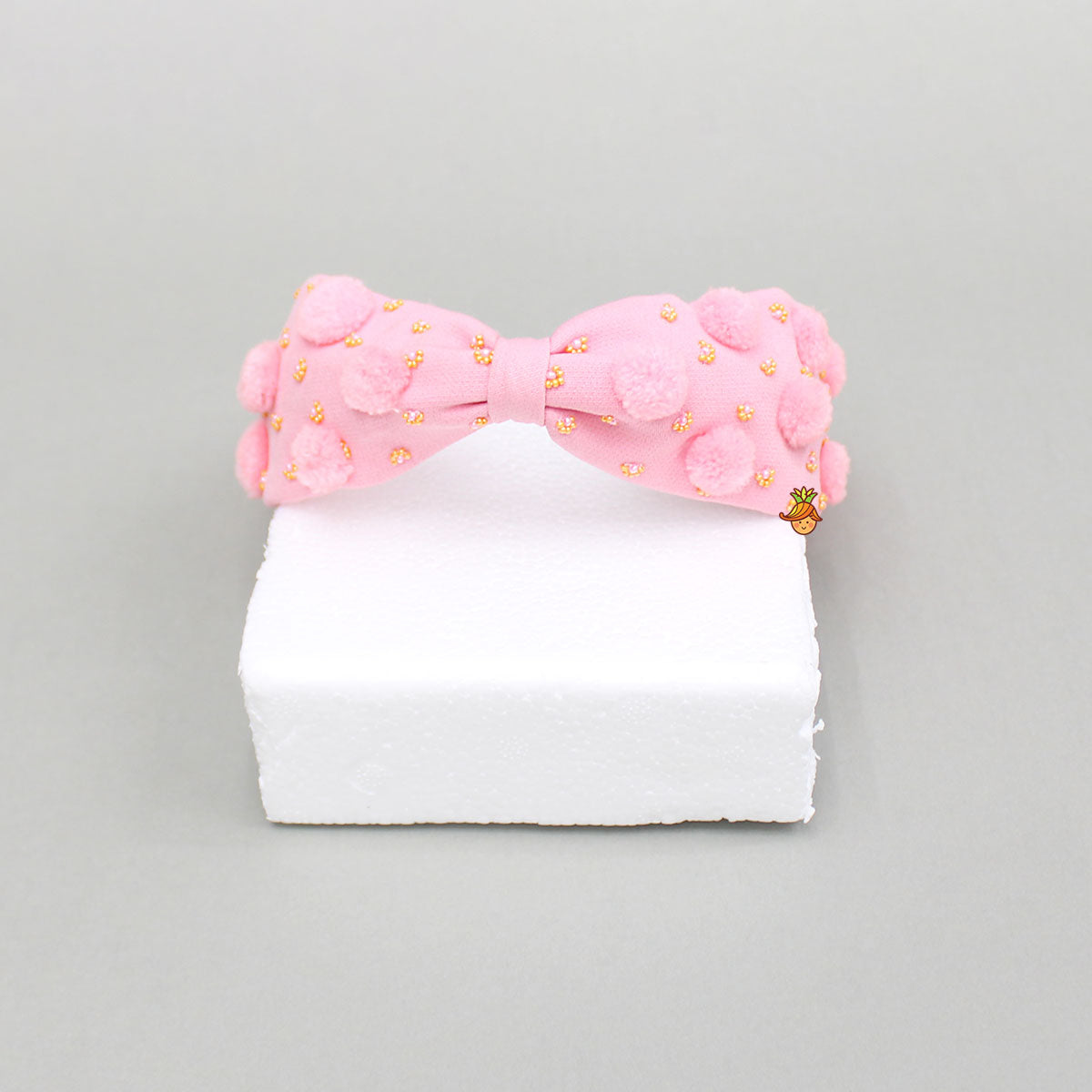 Embroidered Pom Pom Hairband