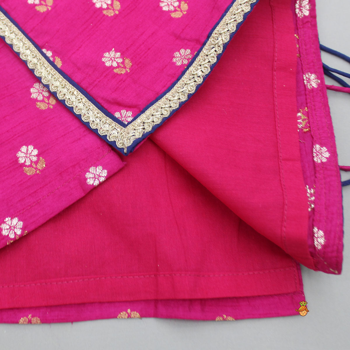 Pre Order: Embroidered Pink Halter Neck Kurti With Tulip Dhoti And Dupatta