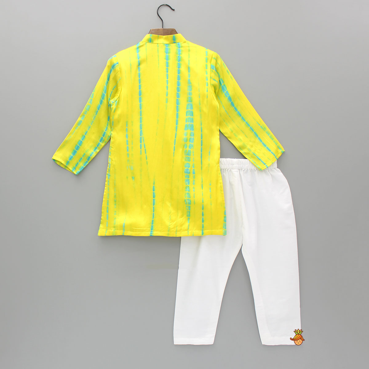 Pre Order: Yellow Printed Embellished Kurta With Pyjama