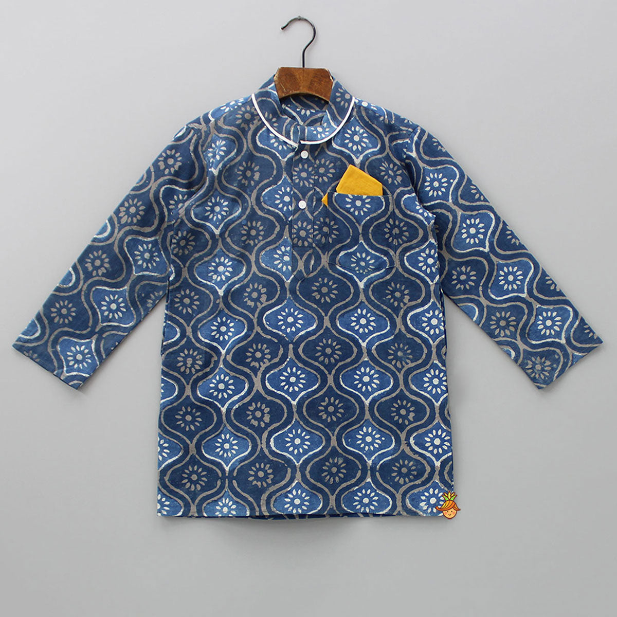 Hand Block Printed Blue Kurta