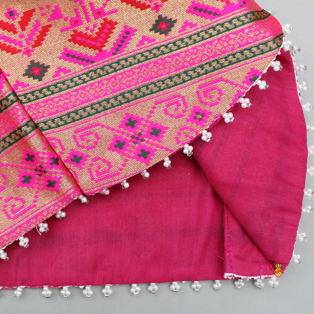 Pre Order: Dual Tone Brocade Embroidered Top And Lehenga