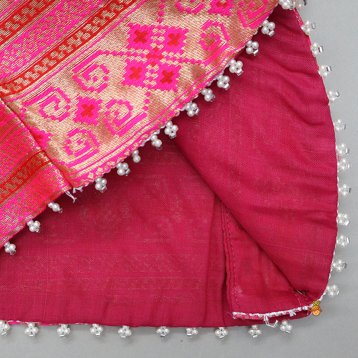 Pre Order: Dual Tone Brocade Embroidered Top And Lehenga