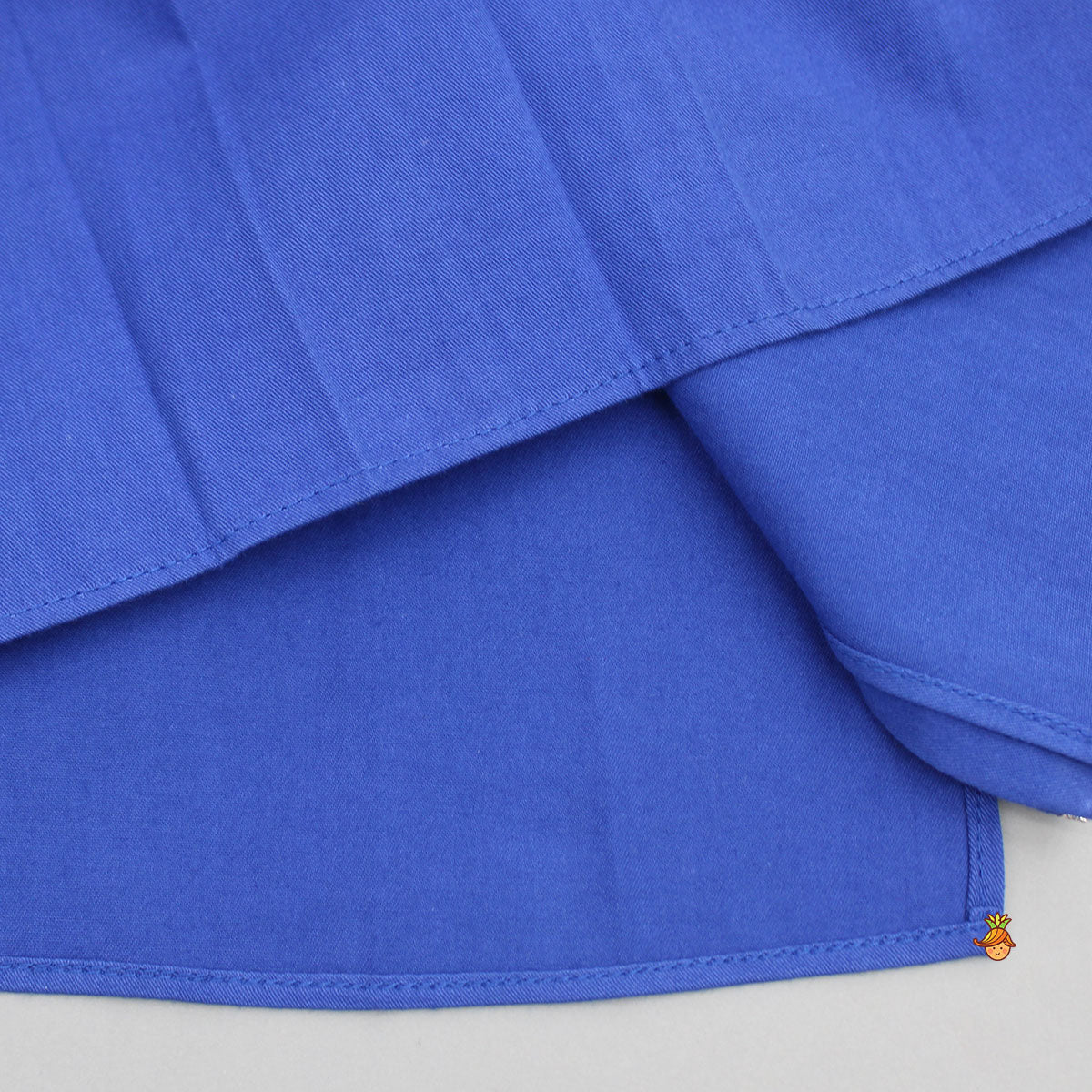 Pre Order: Blue Pleated One Side Flap Stylish Kurta With Pant