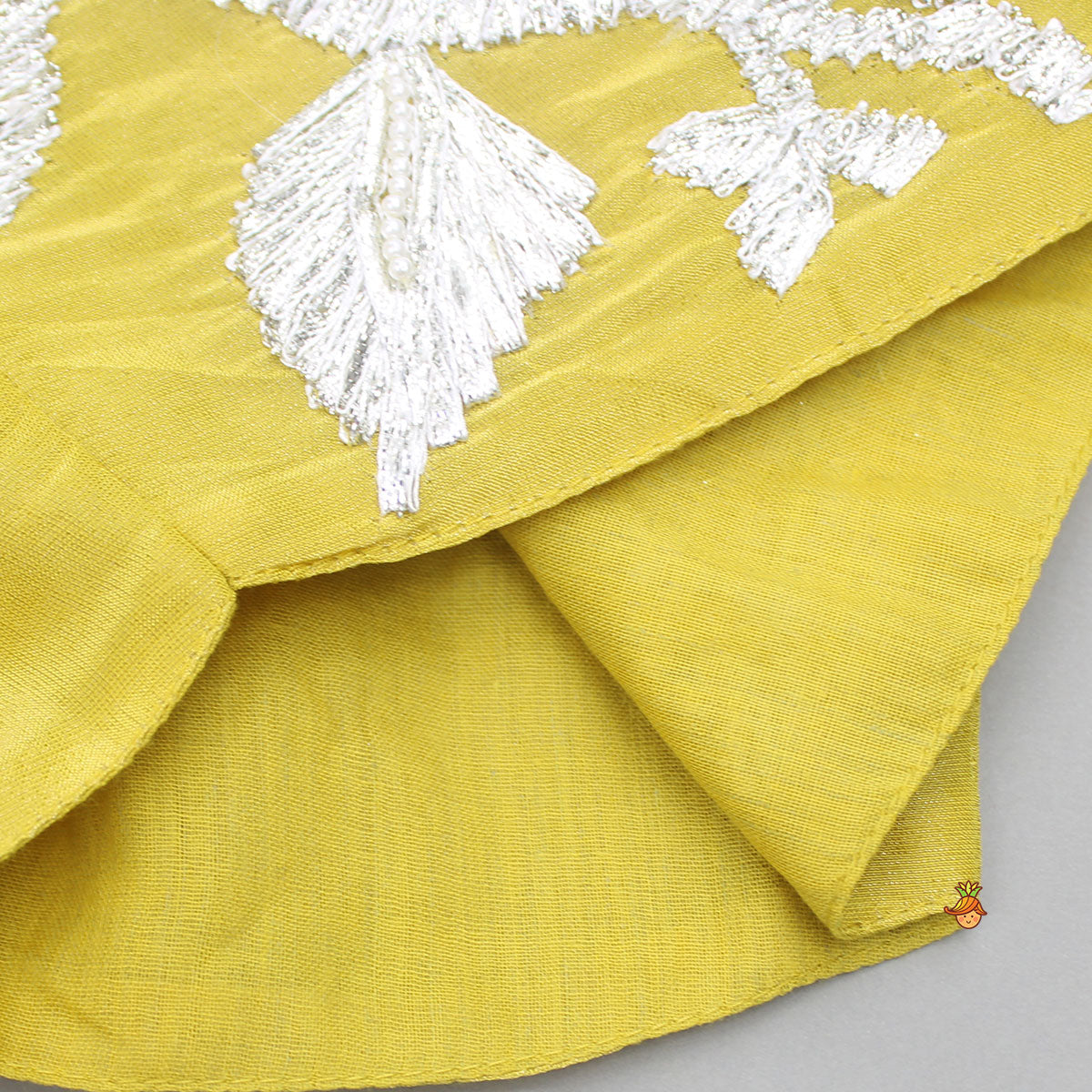 Pre Order: Yellow Gota Work Embroidered Top And Lehenga