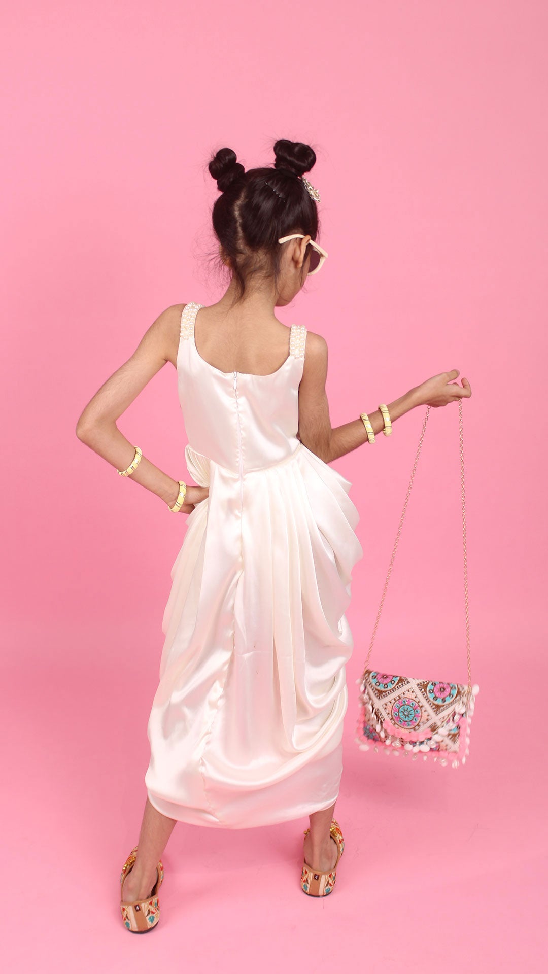 Pre Order: Embellished Pleated Dhoti Style Dress