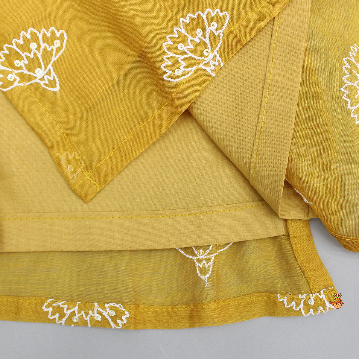 Pre Order: Chanderi Embroidered Mustard Kurta And Pyjama