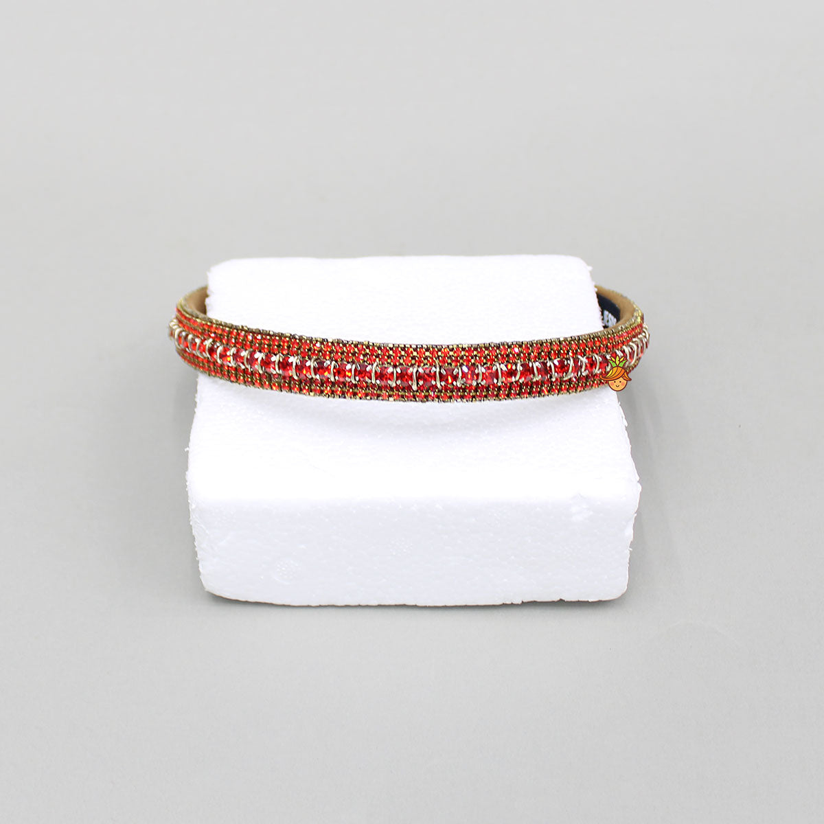 Red Artificial Stones Embellished Hairband