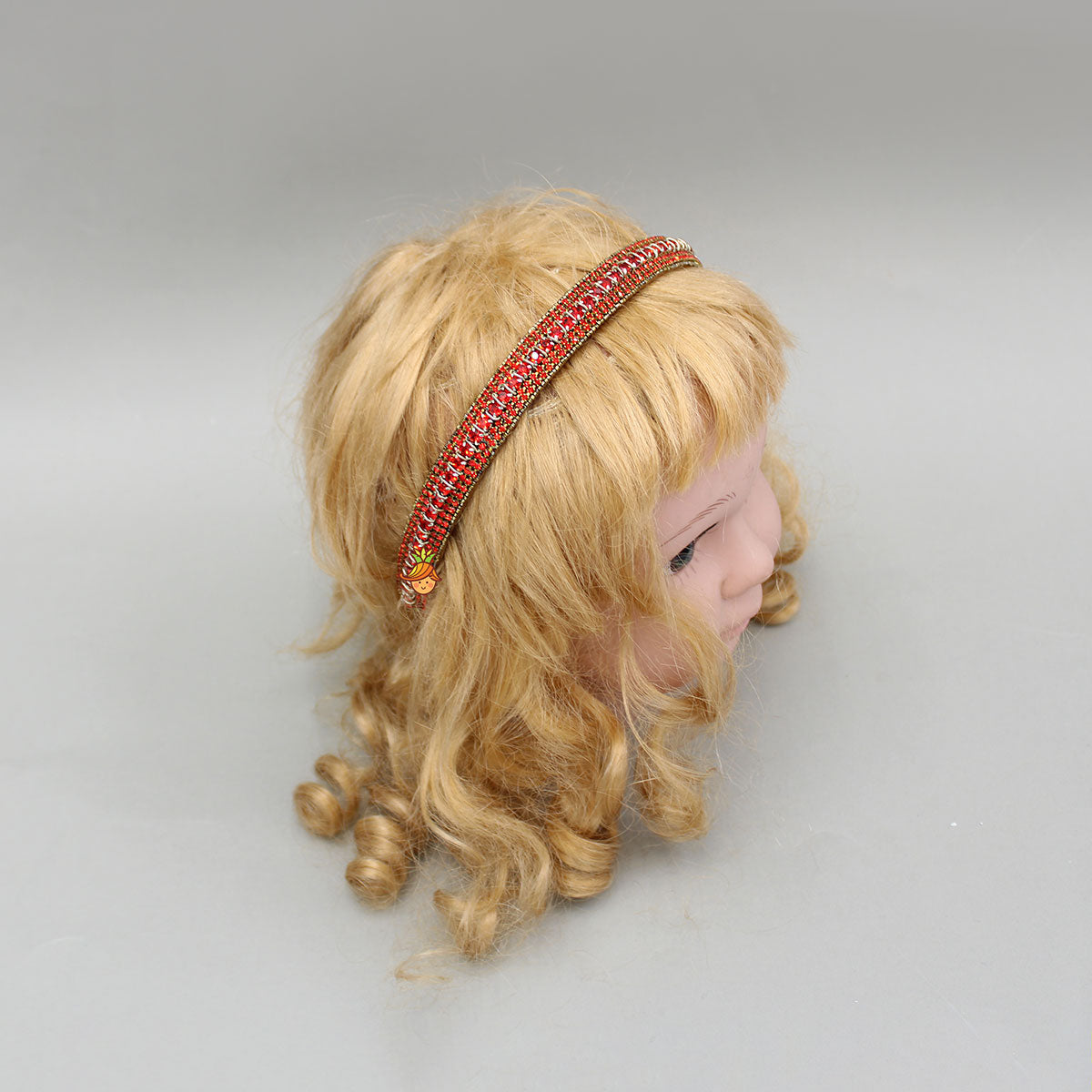 Red Artificial Stones Embellished Hairband