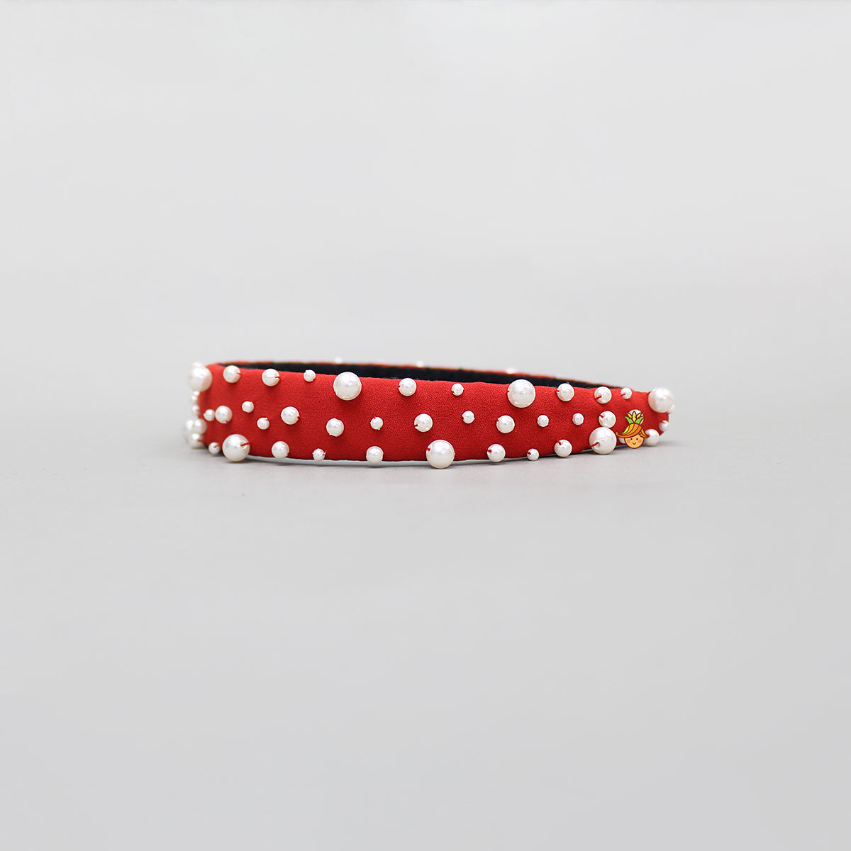 Red Pearls Embellished Hairband