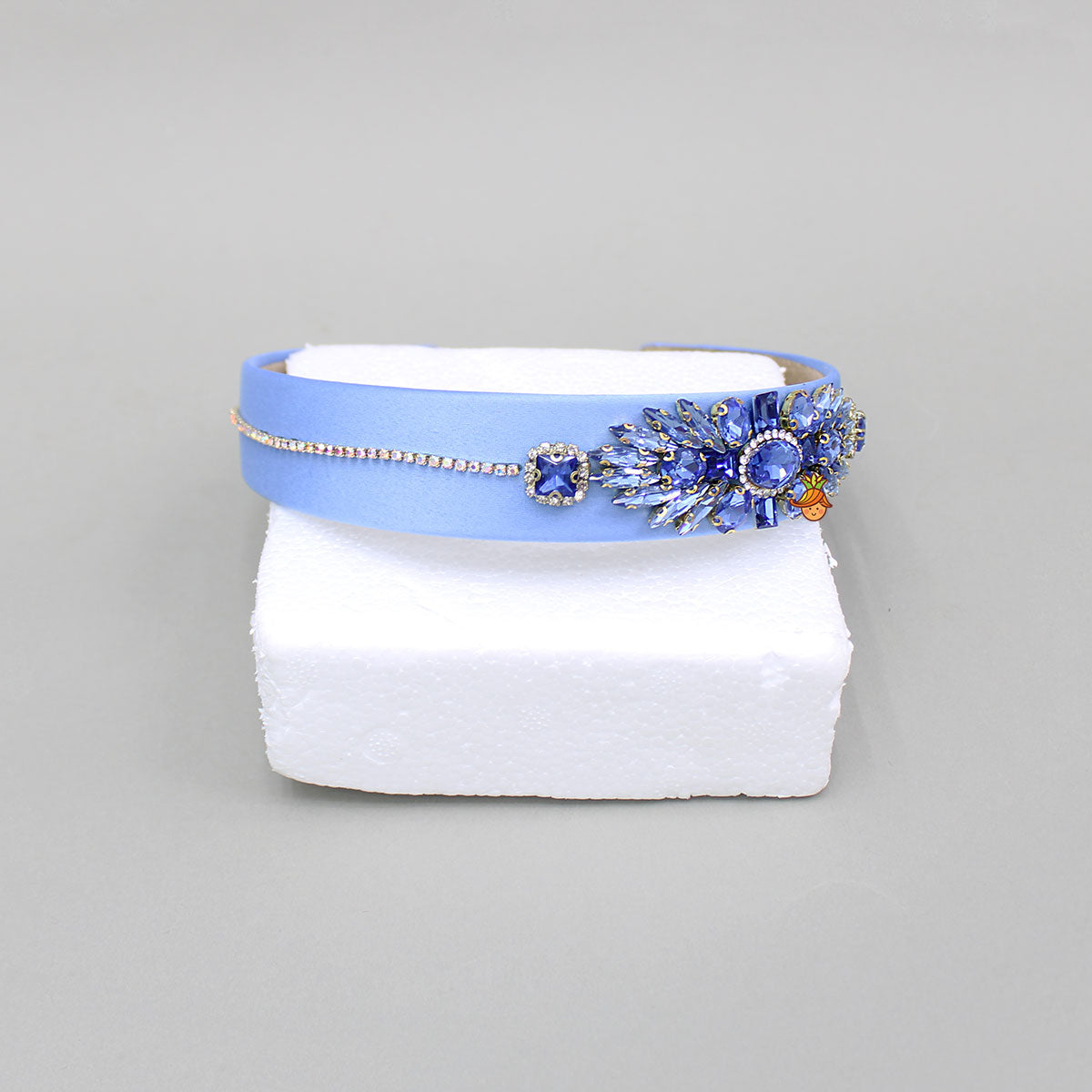 Blue Artificial Stones Embellished Hairband