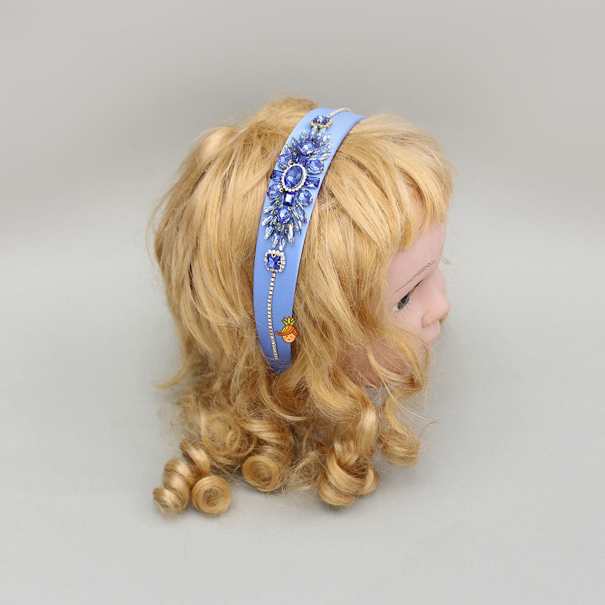 Blue Artificial Stones Embellished Hairband