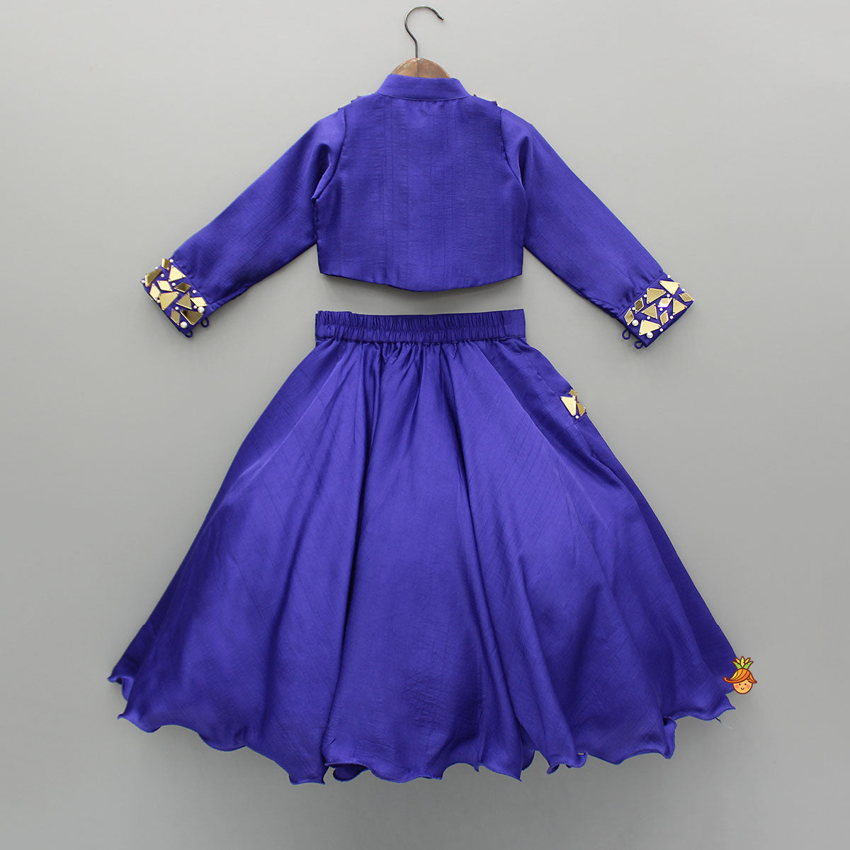 Pre Order: Purple Embellished Top And Lehenga