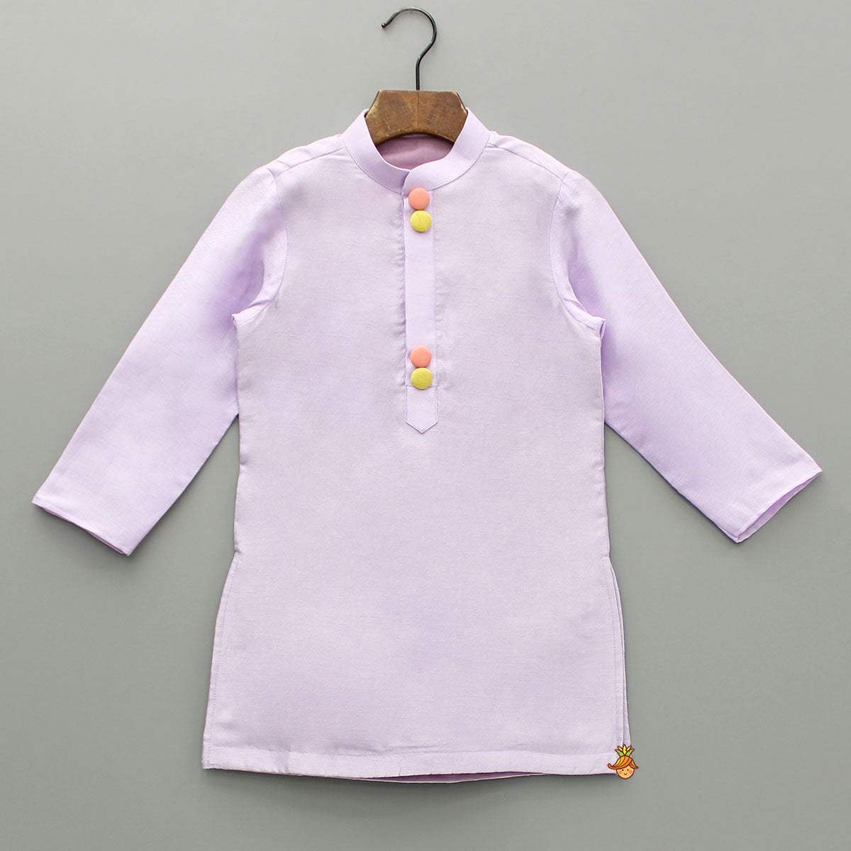 Pre Order: Lavender Kurta With Embroidered Front Open Jacket And Pyjama