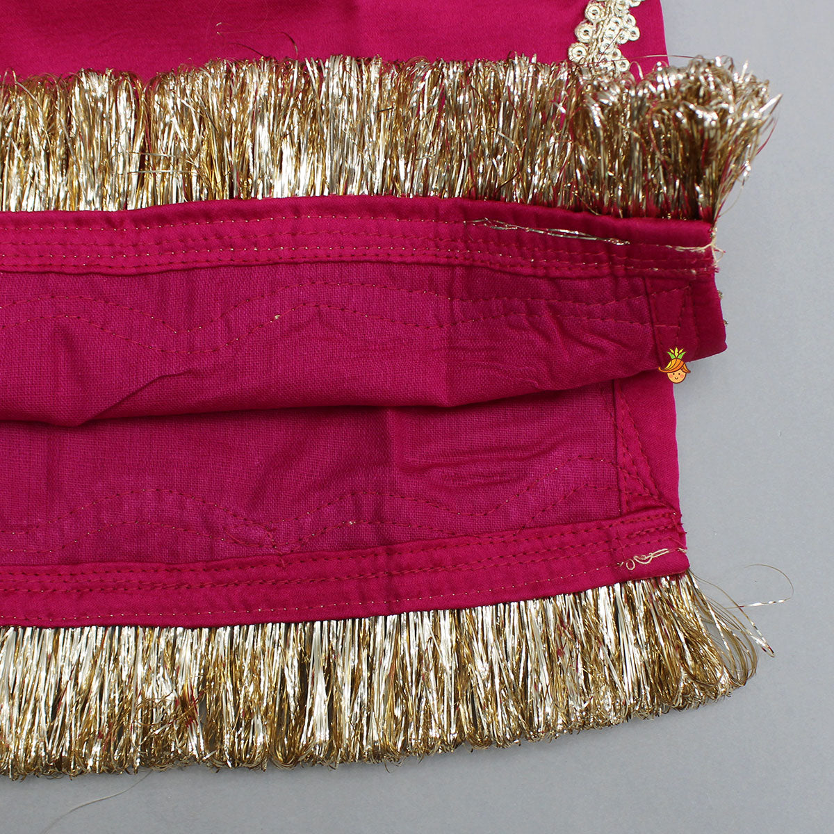 Pre Order: Pink Lace Work Kurti And Sharara With Matching Net Dupatta