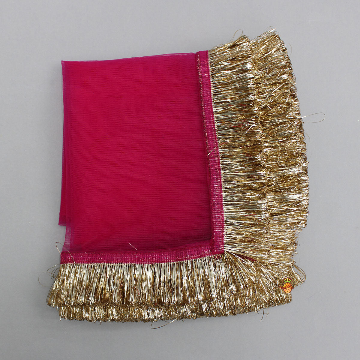 Pre Order: Pink Lace Work Kurti And Sharara With Matching Net Dupatta