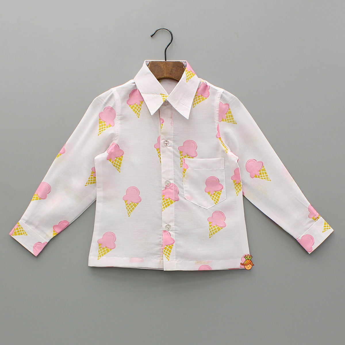 Pre Order: Ice Cream Printed White Shirt