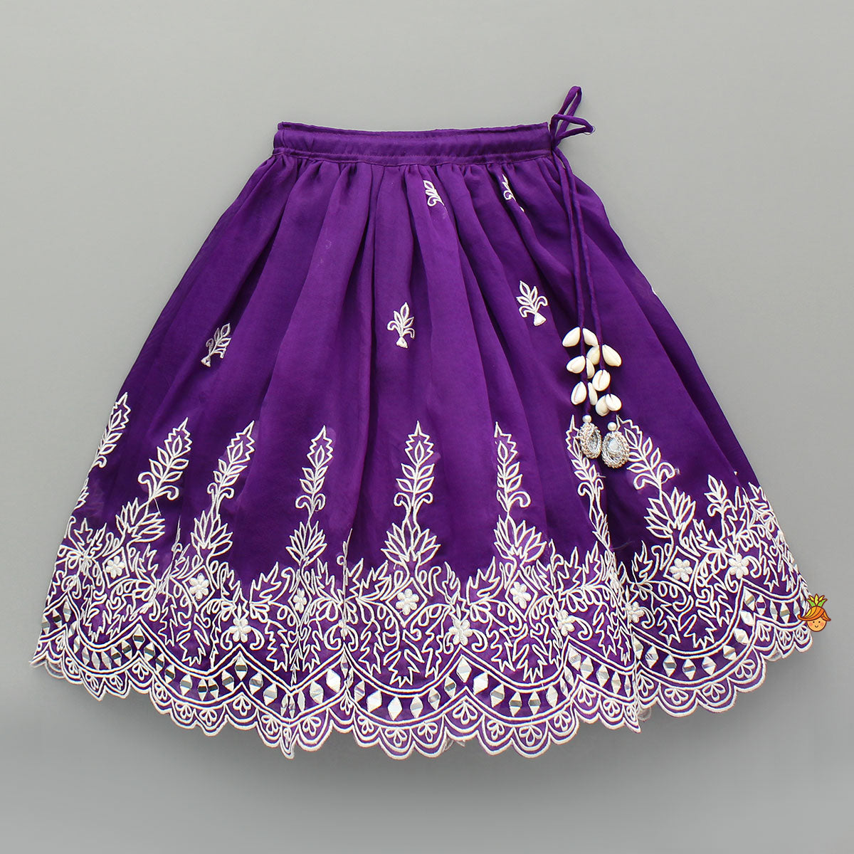 Pre Order: Purple Embroidered Top And Lehenga