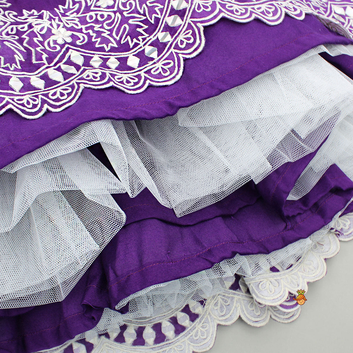 Pre Order: Purple Embroidered Top And Lehenga