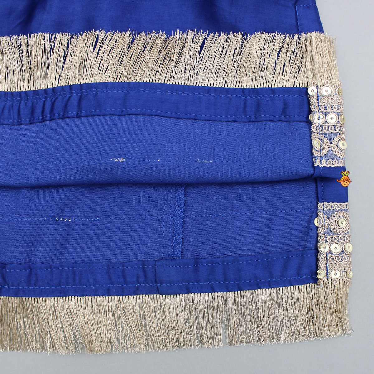 Pre Order: Blue Strappy Top And Sharara With Dupatta